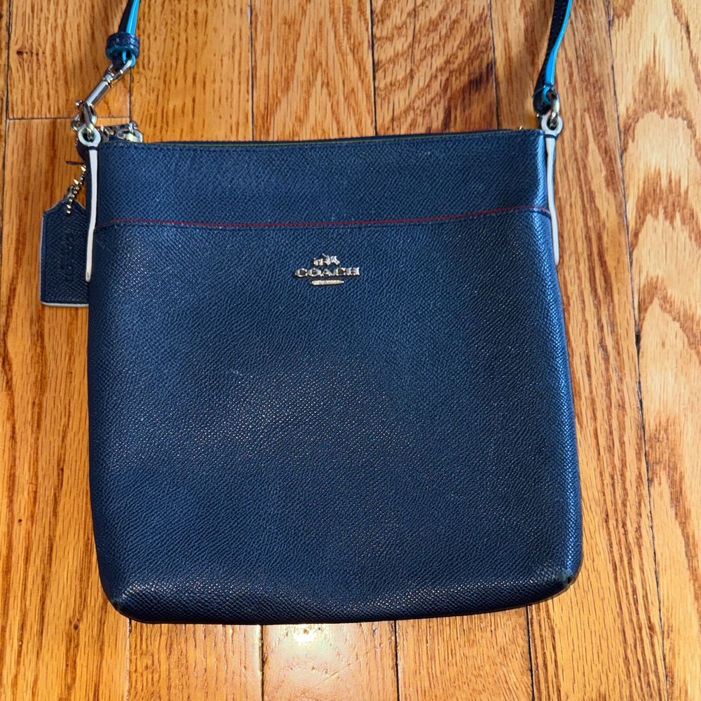 Coach Leather Crossbody Bag Navy